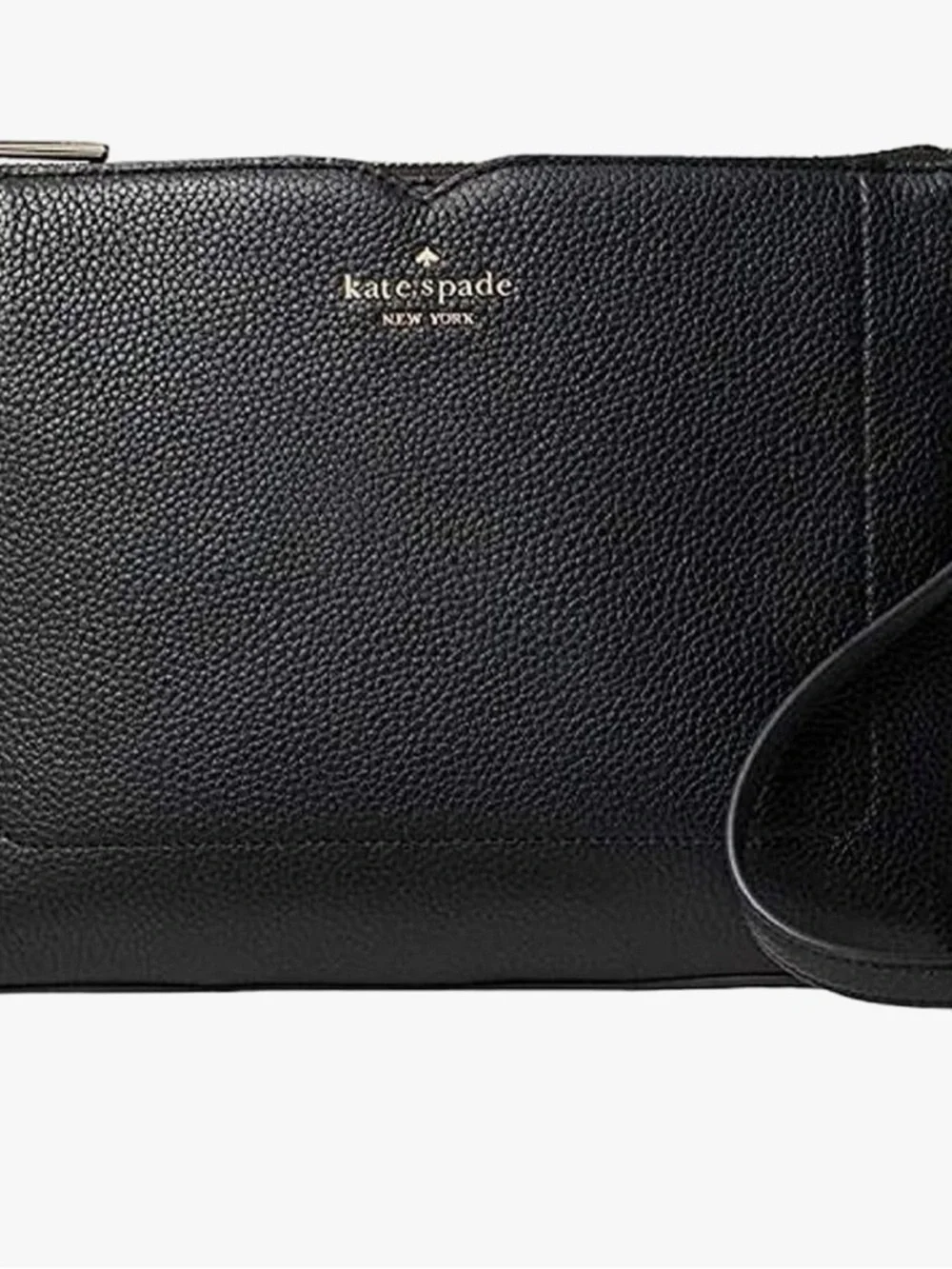 kate spade New York Harlow Black Pebbled Leather Messenger Crossbody NWOT